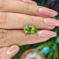 2.92 Ct. Green (Lime Green) Peridot Life Style