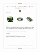 8.30 Ct. Green Zircon from Ceylon (Sri Lanka) Appraisal