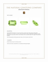1.03 Ct. Green (Lime Green) Peridot from Pakistan Appraisal