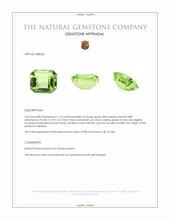 1.16 Ct. Green (Lime Green) Peridot from Pakistan Appraisal
