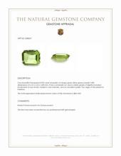 0.83 Ct. Green (Lime Green) Peridot from Pakistan Appraisal