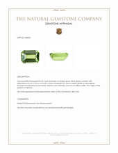 0.65 Ct. Green (Lime Green) Peridot from Pakistan Appraisal