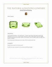 1.00 Ct. Green (Lime Green) Peridot from Pakistan Appraisal