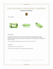 1.14 Ct. Green (Lime Green) Peridot from Pakistan Appraisal
