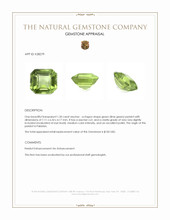 1.50 Ct. Green (Lime Green) Peridot from Pakistan Appraisal