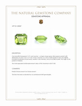 1.07 Ct. Green (Lime Green) Peridot from Pakistan Appraisal