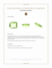 1.07 Ct. Green (Lime Green) Peridot from Pakistan Appraisal