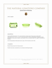1.25 Ct. Green (Lime Green) Peridot from Pakistan Appraisal