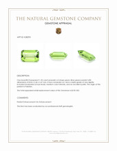1.30 Ct. Green (Lime Green) Peridot from Pakistan Appraisal