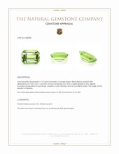 1.10 Ct. Green (Lime Green) Peridot from Pakistan Appraisal