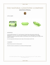 1.07 Ct. Green (Lime Green) Peridot from Pakistan Appraisal