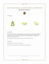 1.26 Ct. Yellowish Green Chrysoberyl from Ceylon (Sri Lanka) Appraisal
