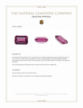 2.37 Ct. Purplish Pink Garnet from Tanzania Appraisal