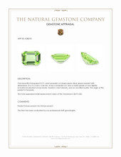 0.91 Ct. Green (Lime Green) Peridot from Tanzania Appraisal
