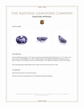 3.79 Ct. Violet Spinel from Ceylon (Sri Lanka) Appraisal