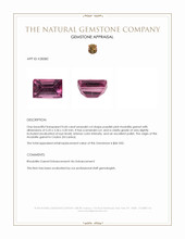 0.60 Ct. Purplish Pink Rhodolite Garnet from Ceylon (Sri Lanka) Appraisal