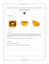 11.52 Ct. Yellowish Orange Citrine from Ceylon (Sri Lanka) Appraisal