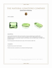 10.80 Ct. Yellowish Green Prasiolite from Brazil Appraisal