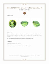 10.71 Ct. Yellowish Green Prasiolite from Brazil Appraisal