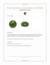 3.42 Ct. Green Cabochon Jade from Burma (Myanmar) Appraisal