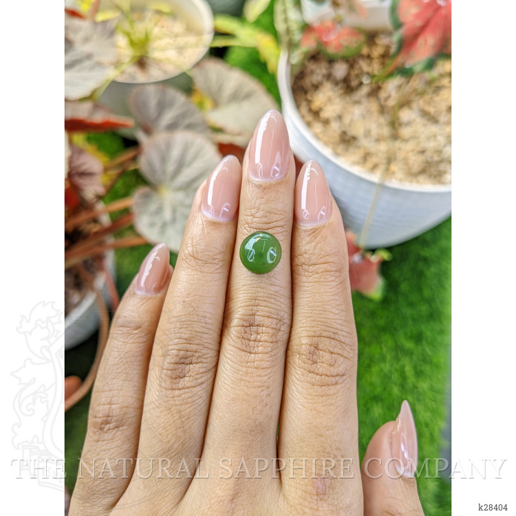 3.42 Ct. Green Cabochon Jade from Burma (Myanmar)