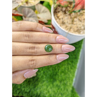 3.42 Ct. Green Cabochon Jade from Burma (Myanmar) Life Style