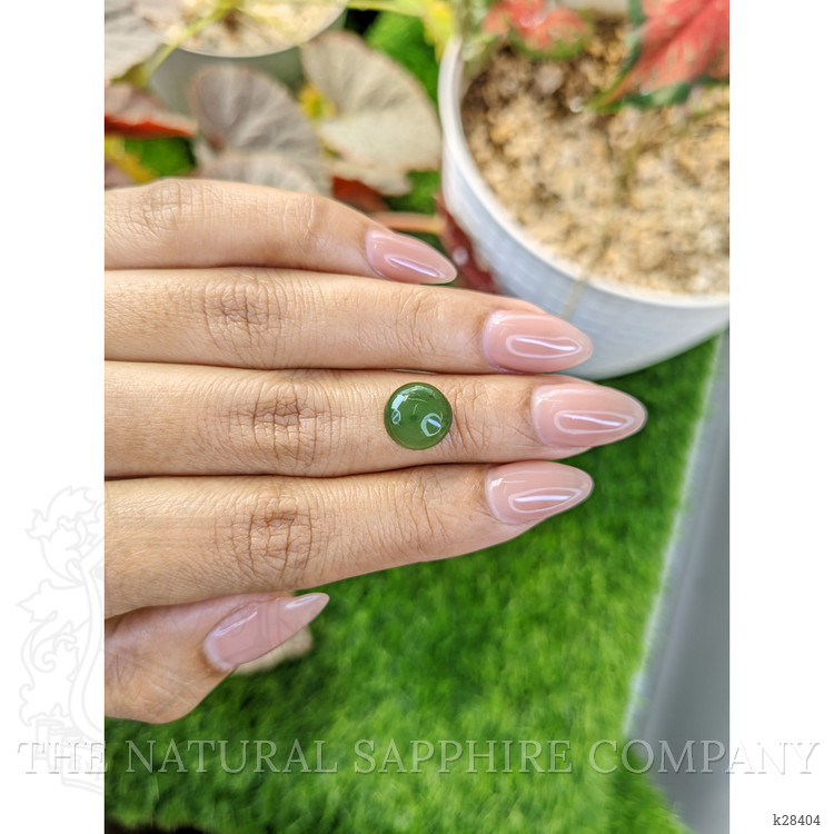 3.42 Ct. Green Cabochon Jade from Burma (Myanmar)