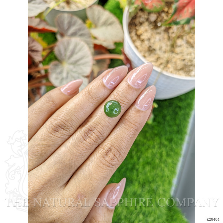 3.42 Ct. Green Cabochon Jade from Burma (Myanmar)