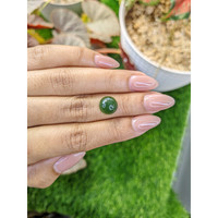 3.65 Ct. Green Cabochon Jade from Burma (Myanmar) Life Style