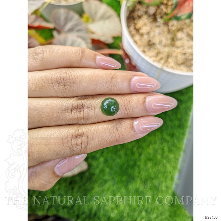 3.65 Ct. Green Cabochon Jade from Burma (Myanmar)