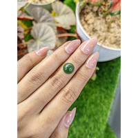 3.65 Ct. Green Cabochon Jade from Burma (Myanmar) Life Style