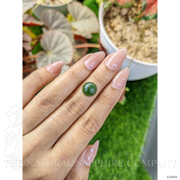 3.65 Ct. Green Cabochon Jade from Burma (Myanmar)