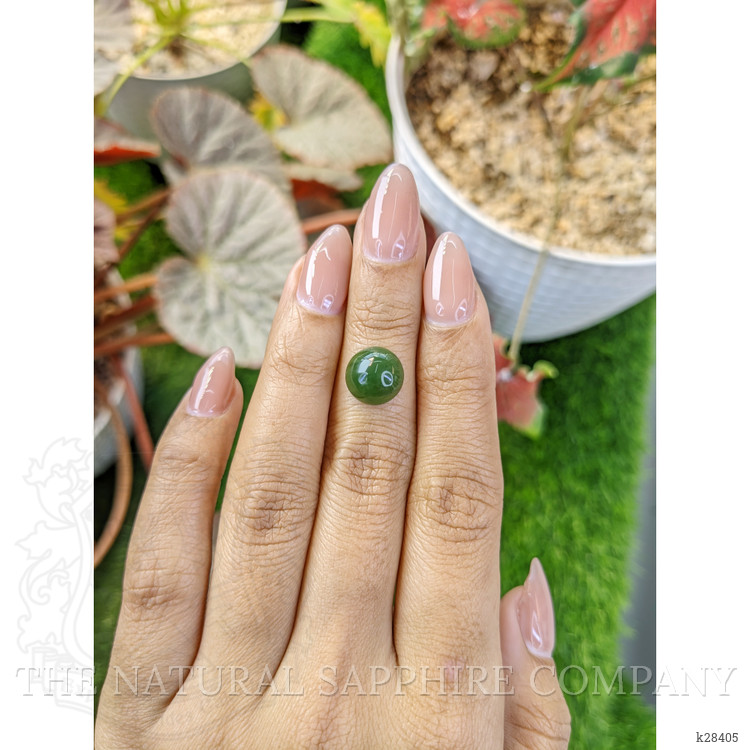 3.65 Ct. Green Cabochon Jade from Burma (Myanmar)
