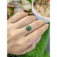 3.65 Ct. Green Cabochon Jade from Burma (Myanmar) Life Style