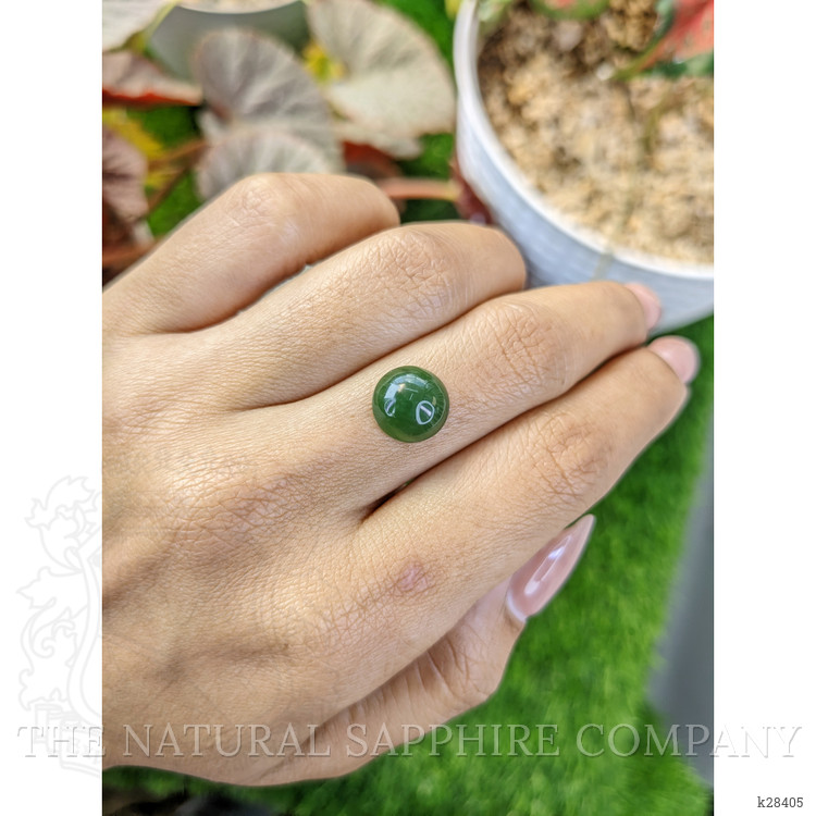 3.65 Ct. Green Cabochon Jade from Burma (Myanmar)
