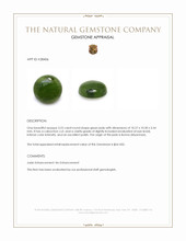 3.22 Ct. Green Cabochon Jade from Burma (Myanmar) Appraisal