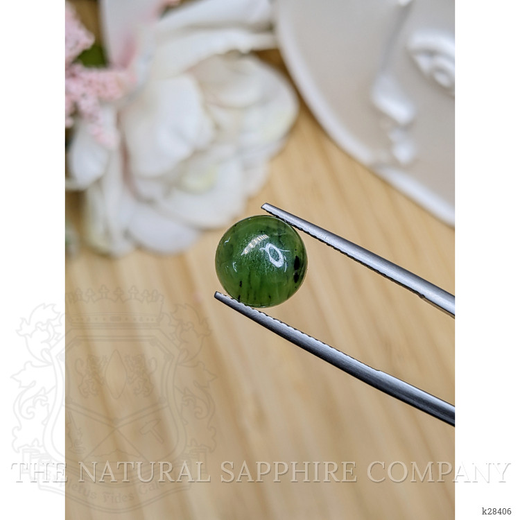 3.22 Ct. Green Cabochon Jade from Burma (Myanmar)