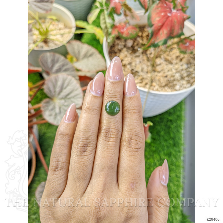 3.22 Ct. Green Cabochon Jade from Burma (Myanmar)