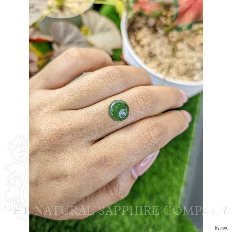3.22 Ct. Green Cabochon Jade from Burma (Myanmar)