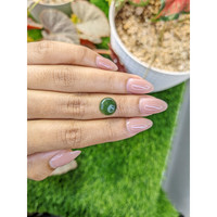 3.22 Ct. Green Cabochon Jade from Burma (Myanmar) Life Style