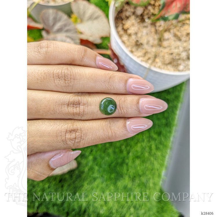 3.22 Ct. Green Cabochon Jade from Burma (Myanmar)