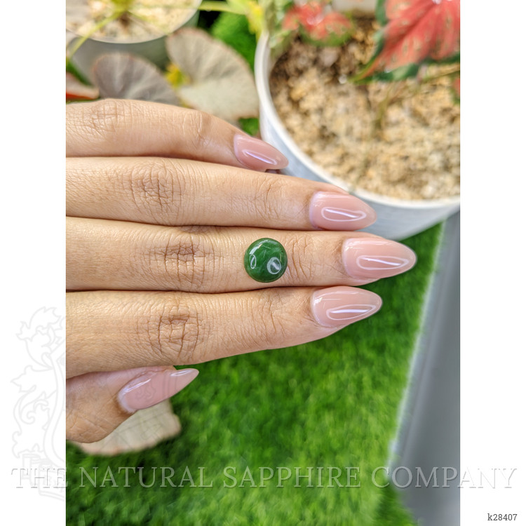 3.27 Ct. Green Cabochon Jade from Burma (Myanmar)