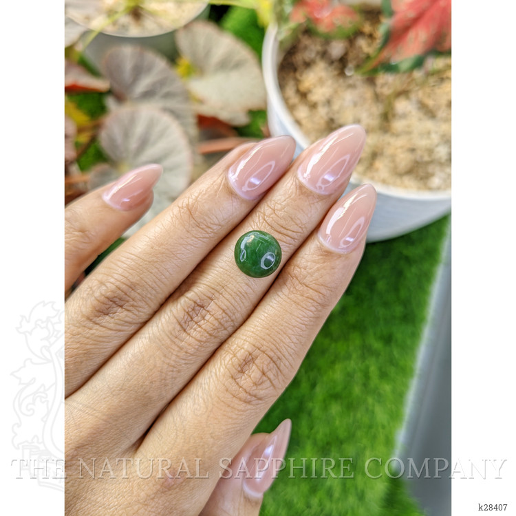3.27 Ct. Green Cabochon Jade from Burma (Myanmar)