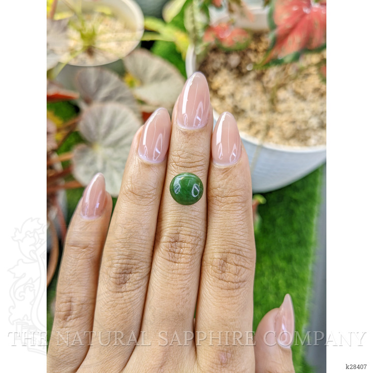3.27 Ct. Green Cabochon Jade from Burma (Myanmar)