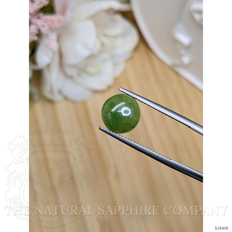 3.37 Ct. Green Cabochon Jade from Burma (Myanmar)