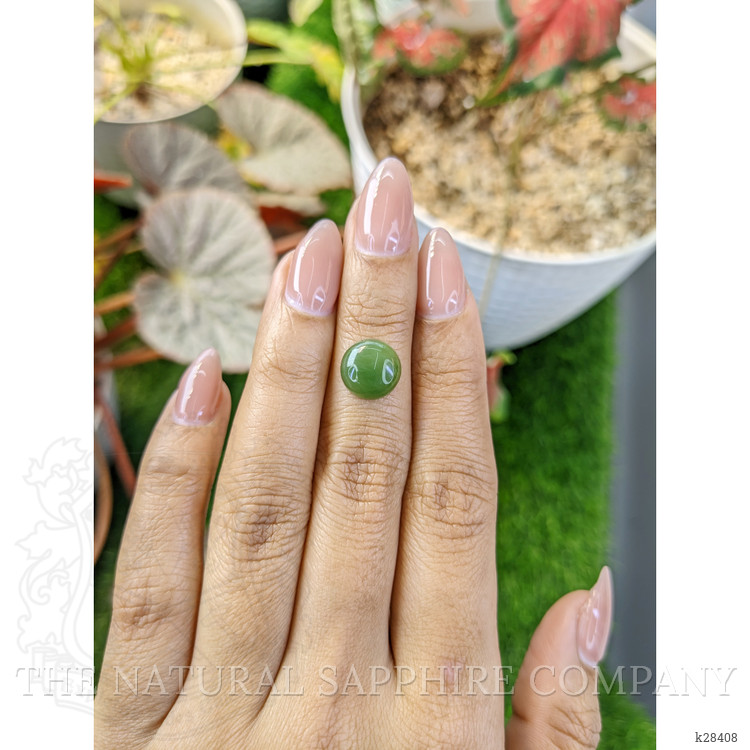 3.37 Ct. Green Cabochon Jade from Burma (Myanmar)