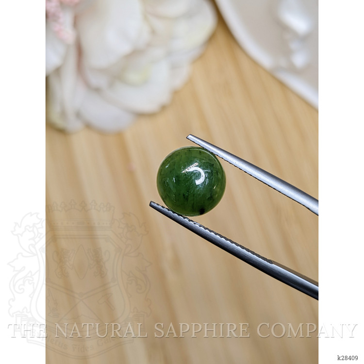 3.71 Ct. Green Cabochon Jade from Burma (Myanmar)