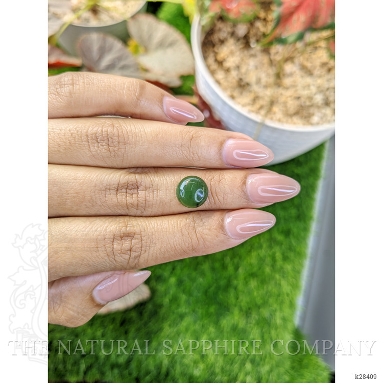 3.71 Ct. Green Cabochon Jade from Burma (Myanmar)