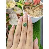 3.18 Ct. Green Cabochon Jade from Burma (Myanmar) Life Style