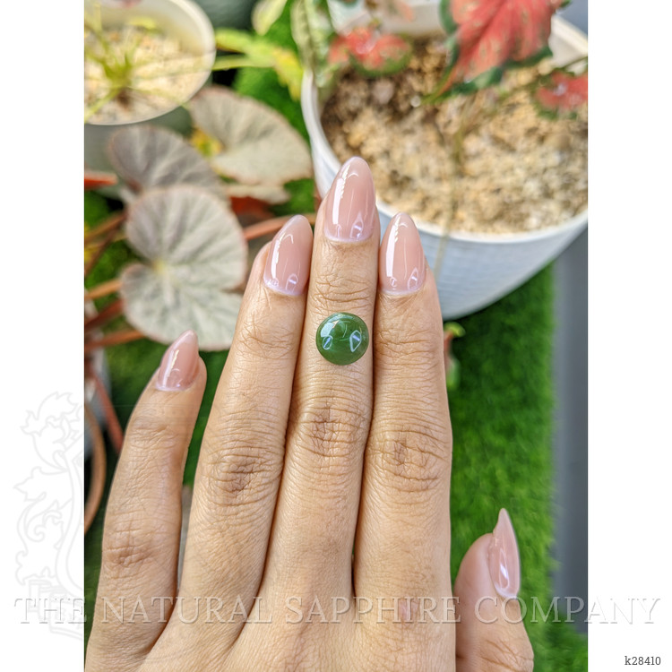 3.18 Ct. Green Cabochon Jade from Burma (Myanmar)